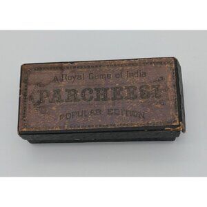 Antique Distressed Parcheesi Game, A Royal Game Of India has damage/missing pcs